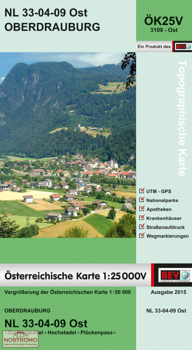 3109-OST OBERDRAUBURG | carte topographique BEV