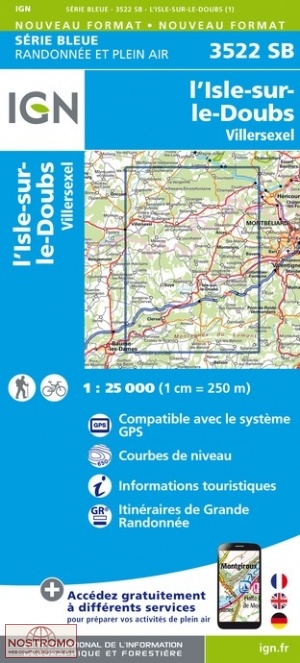 3522SB L'ISLE-SUR-LE-DOUBS | carte de randonnée IGN