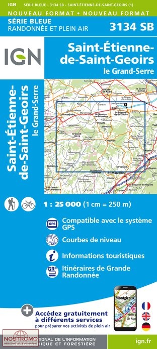 3134SB SAINT-ÉTIENNE-DE-SAINT-GEOIRS | carte de randonnée IGN