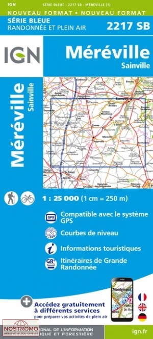 2217SB MÉRÉVILLE - SAINVILLE | carte de randonnée IGN