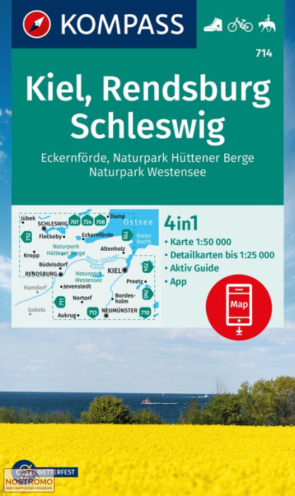 714 KIEL - RENDSBURG - SCHLESWIG | Kompass hiking map