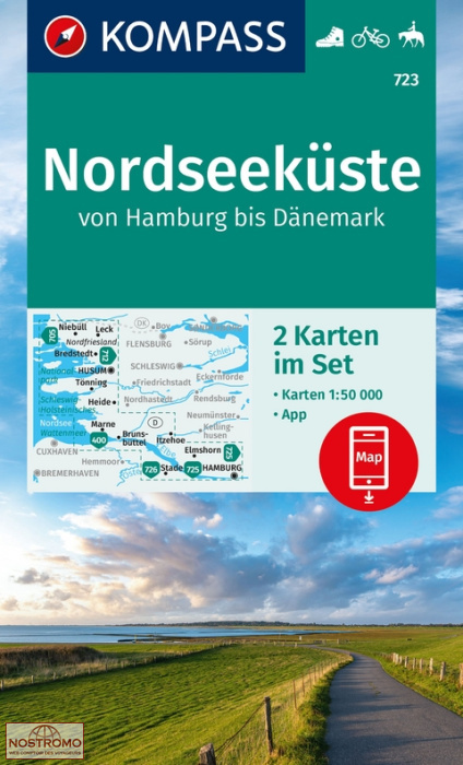 723 NORDSEEKÜSTE VON HAMBURG BIS DÄNEMARK | Kompass hiking maps