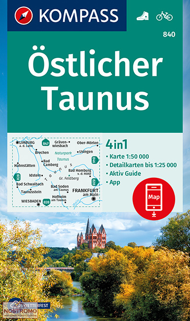 840 ÖSTLICHER TAUNUS | Kompass hiking map