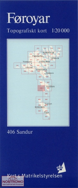 406 SANDUR | Kort & Matrikelstyrelsen topographical map