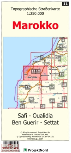 11 SAFI - OUALIDIA - BEN GUERIR - SETTAT | Projektnord topographic map