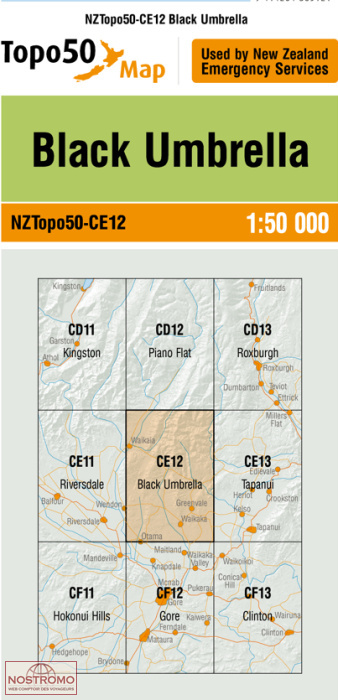 CE12 BLACK UMBRELLA | carte topographique LINZ