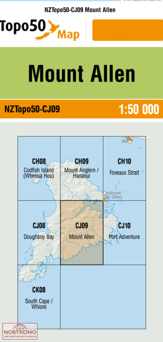 CJ09 MOUNT ALLEN | carte topographique LINZ