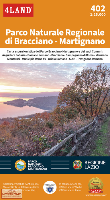 402 PNR DI BRACCIANO-MARTIGNANO | carte de randonnée 4Land