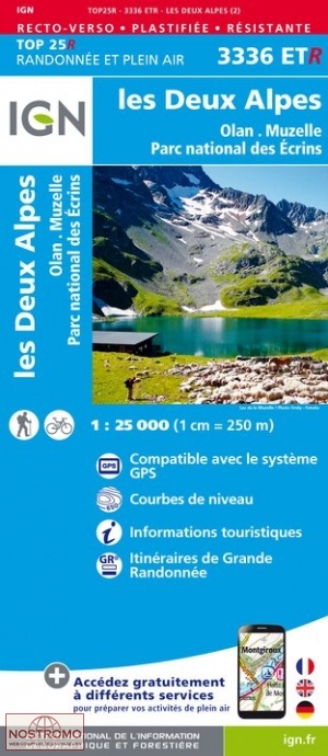 3336ETR LES DEUX ALPES | carte de randonnée IGN