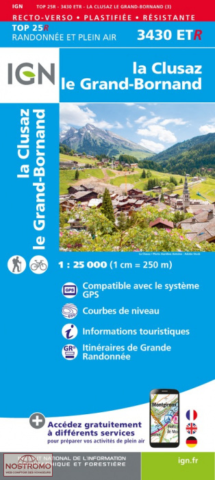 3430ETR LA CLUSAZ - LE GRAND-BORNAND | carte de randonnée IGN
