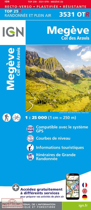 3531OTR MEGÈVE | carte de randonnée IGN