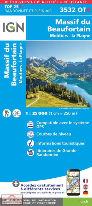 3532OTR MASSIF DU BEAUFORTAIN | carte de randonnée IGN