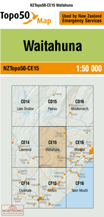 CE15 WAITAHUNA | carte topographique LINZ