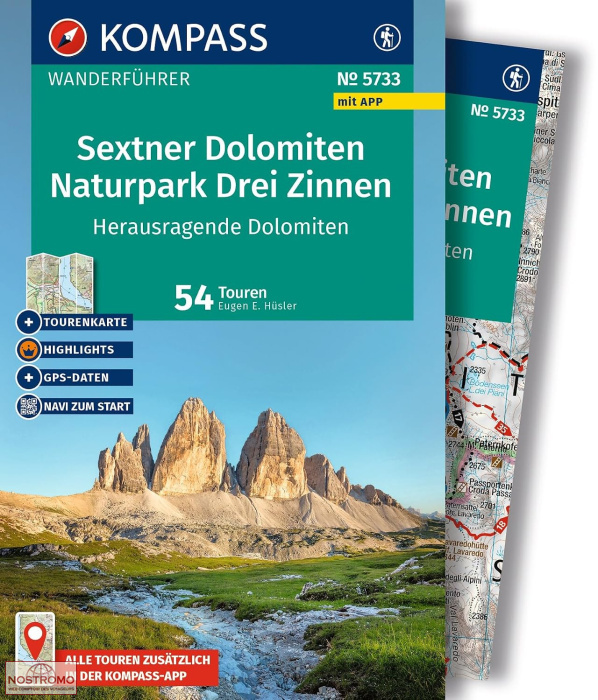 SEXTNER DOLOMITEN - NATURPARK DREI ZINNEN | guide de randonnée Kompass