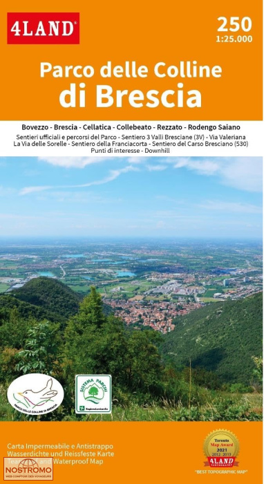 250 PARCO DELLE COLLINE DI BRESCIA | 4Land hiking map
