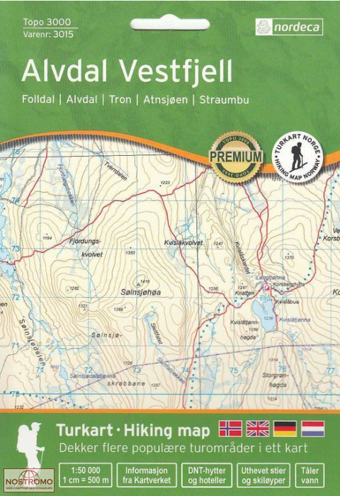 3015 ALVDAL VESTFJELL | carte de randonnée Nordeca