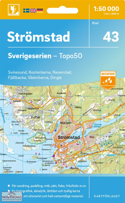 043 STRÖMSTAD | carte topographique Kartförlaget