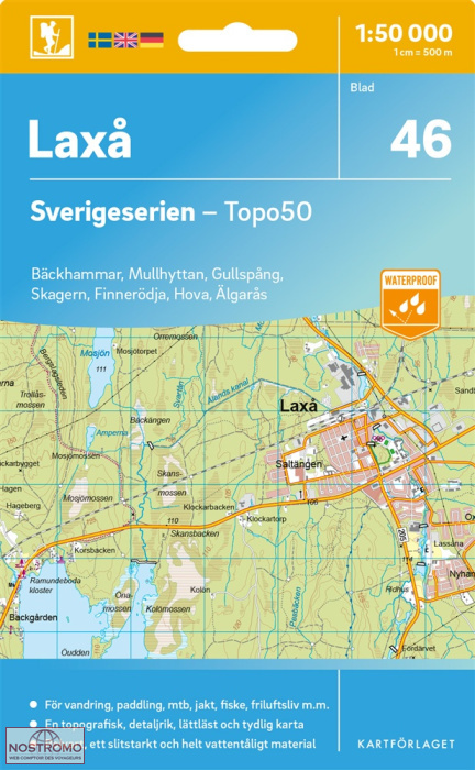 046 LAXÅ | carte topographique Kartförlaget