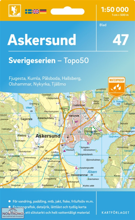 047 ASKERSUND | carte topographique Kartförlaget