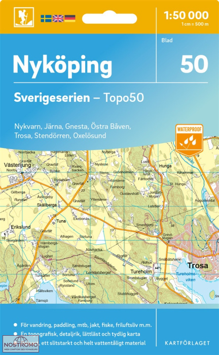 050 NYKÖPING | carte topographique Kartförlaget