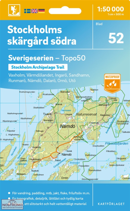 052 STOCKHOLMS SKÄRGÅRD SÖDRA | carte topographique Norstedts