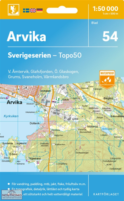 054 ARVIKA | carte topographique Kartförlaget