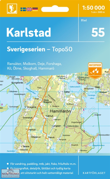 055 KARLSTAD | carte topographique Kartförlaget