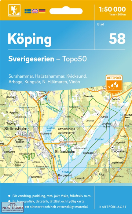 058 KÖPING | carte topographique Kartförlaget