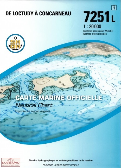 7251L FROM LOCTUDY TO CONCARNEAU | SHOM nautical chart