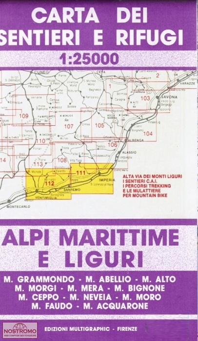 111/112 RIVIERA DI PONENTE | carte de randonnée Multigraphic