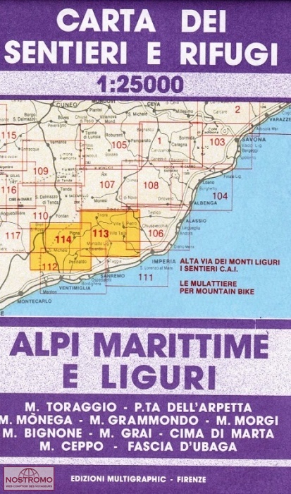 113/114 ALPI MARITTIME E LIGURI | carte de randonnée Multigraphic