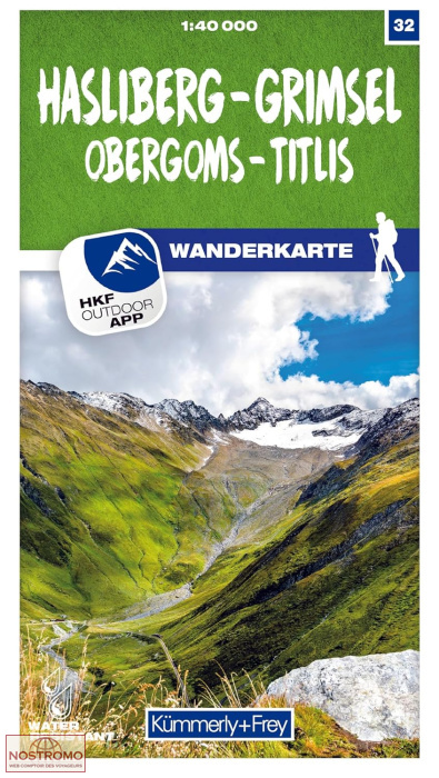 HASLIBERG - GRIMSEL - OBERGOMS - TITLIS 32 | carte de randonnée Kummerly+Frey