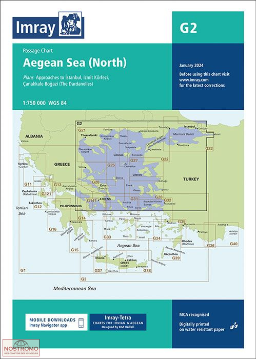 G2 MER ÉGÉE NORD | carte marine Imray
