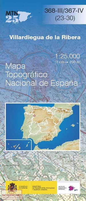 368-3 VILLARDIEGUA DE LA RIBERA | carte topographique CNIG