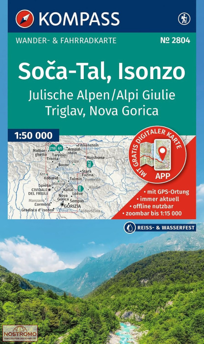 2804 SOCA-TAL - ISONZO | Kompass hiking map