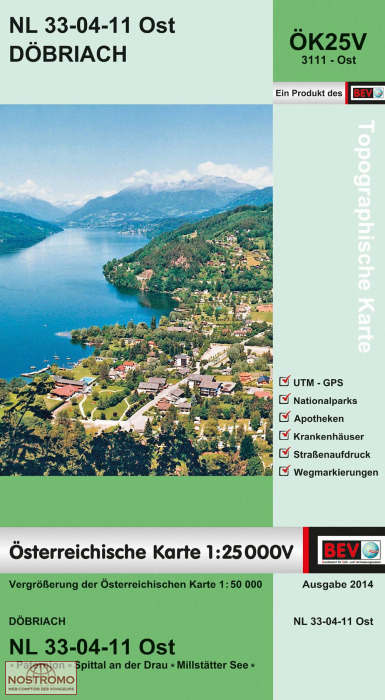 3111-OST DÖBRIACH | carte topographique BEV