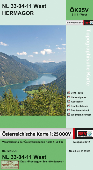 3111-WEST HERMAGOR | carte topographique BEV