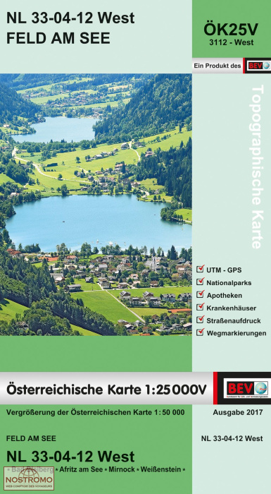 3112-WEST FELD AM SEE | carte topographique BEV