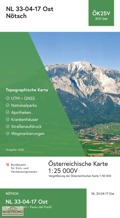 3117-OST NÖTSCH | carte topographique BEV
