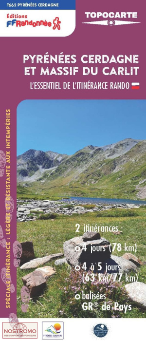 PYRÉNÉES - CERDAGNE ET MASSIF DU CARLIT | carte de randonnée FFRP