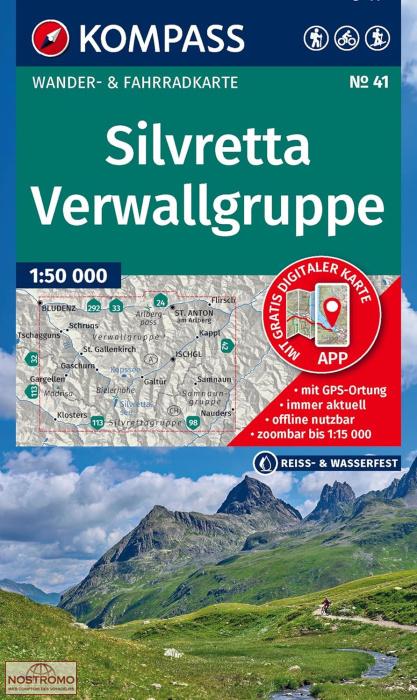 SILVRETTA - VERWALLGRUPPE 41 | carte de randonnée Kompass