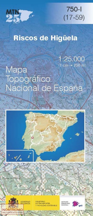 750-1 RISCOS DE HIGÜELA | carte topographique CNIG