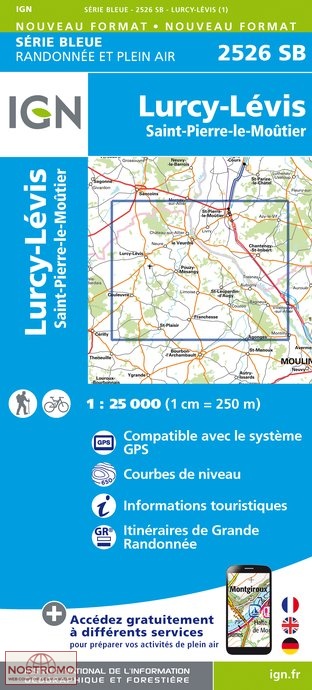 2526SB LURCY-LÉVIS | carte de randonnée IGN