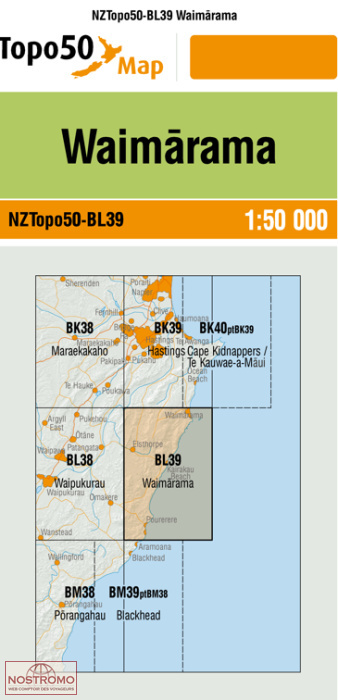 BL39 WAIMARAMA | carte topographique LINZ