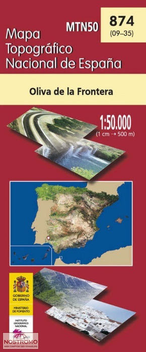 874 OLIVA DE LA FRONTERA | carte topographique CNIG