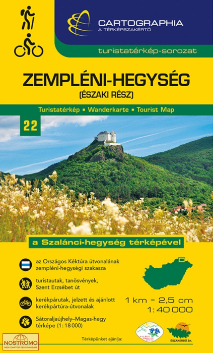 22 ZEMPLENI-HEGYSEG (NORD) | carte de randonnée Cartographia