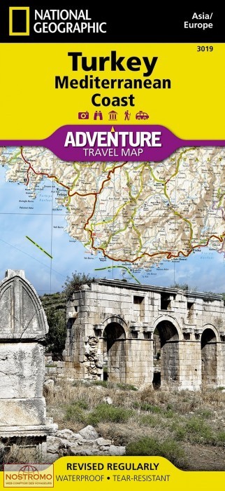 TURQUIE - CÔTE MÉDITERRANÉENNE | carte touristique National Geographic