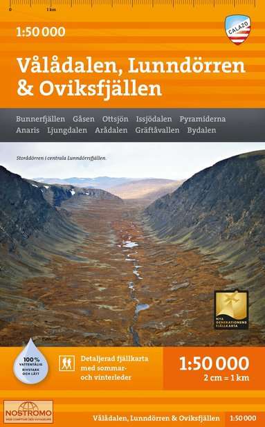 VÅLÅDALEN, LUNNDÖRREN & OVIKSFJÄLLEN | carte de randonnée Calazo