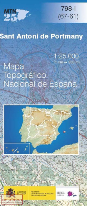 798-1 SANT ANTONI DE PORTMANY | carte topographique CNIG