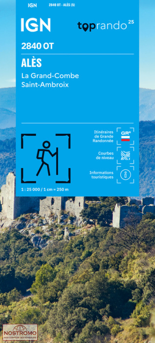 2840OT ALÈS | carte de randonnée IGN